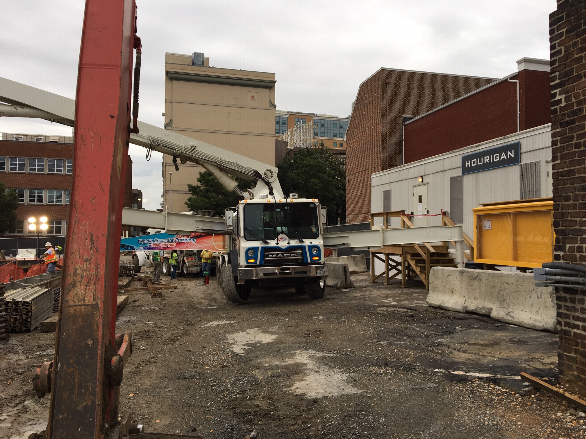 pile cap pour construction site at VCU Health Adult Outpatient Facility