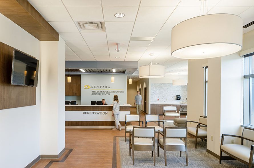 interior view of the sentara belleharbour ambulatory center showing a waiting area